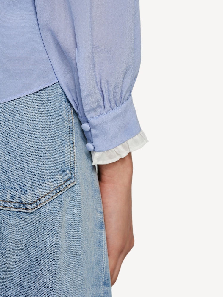 Rixo Blue Eimer Sky Blue Bow Blouse - Image 5 of 5