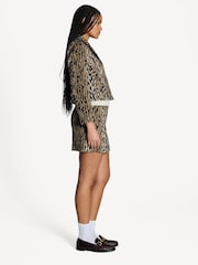 Rixo Brown Leila Bohemia Leopard Print Jacket - Image 4 of 7