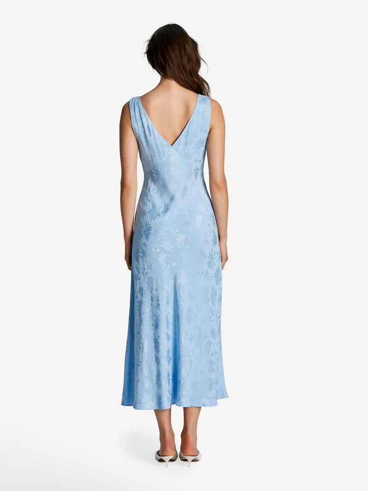 Rixo Blue Sandrine Daisy Jacquard Midi Dress - Image 2 of 4