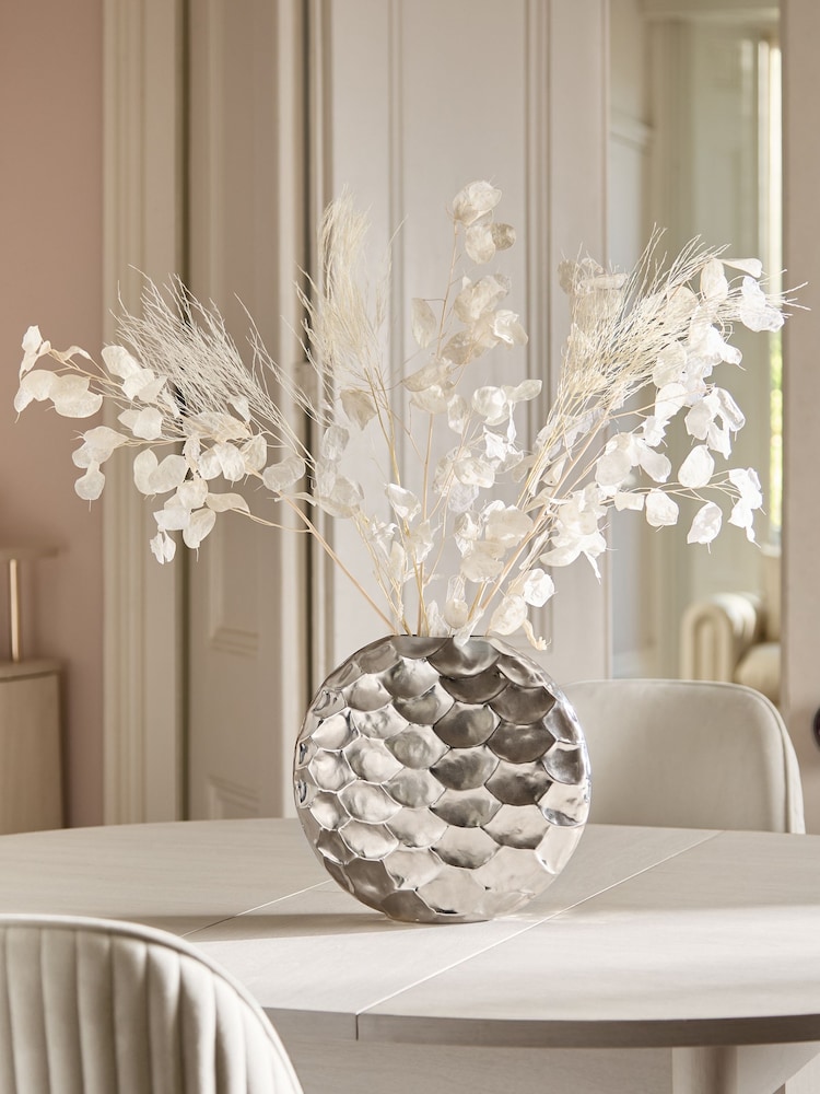 Silver Metal Scalloped Vase - Image 1 of 3