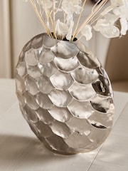 Silver Metal Scalloped Vase - Image 2 of 3