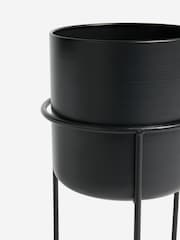 Set of 2 Black Raised Metal Planters - Image 4 of 4