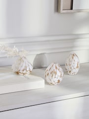 White/Gold Set of 3 Confetti Glass Flower Vase - Image 1 of 5