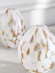 White/Gold Set of 3 Confetti Glass Flower Vase - Image 2 of 5