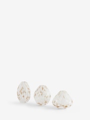 White/Gold Set of 3 Confetti Glass Flower Vase - Image 3 of 5