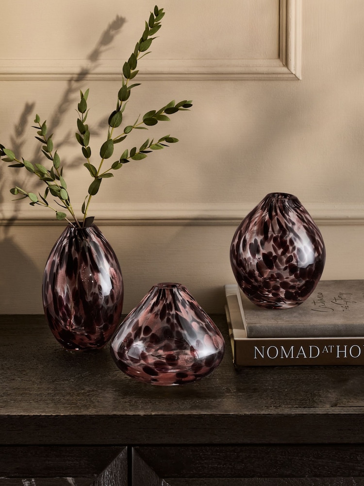 Black/Gold Set of 3 Glass Confetti Vase - Image 1 of 5