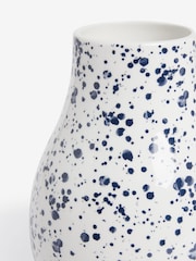 White/Blue Splatter Ceramic Vase - Image 5 of 5