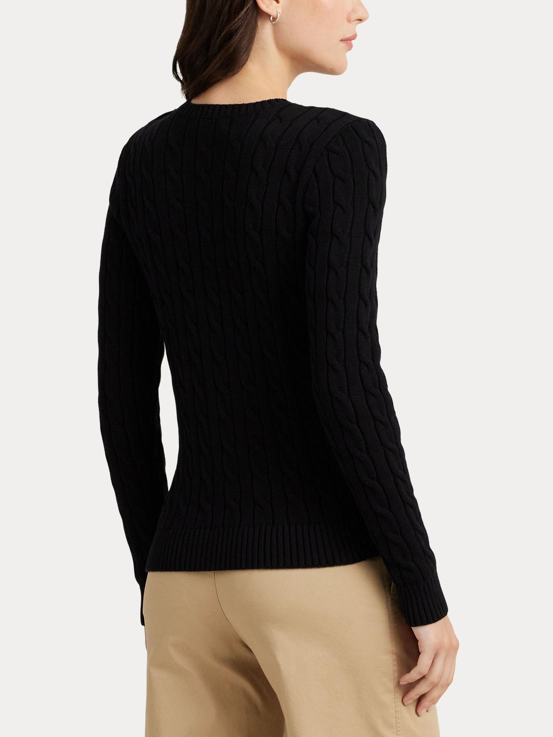 Buy Lauren Ralph Lauren Black Montiva Button Cable Knit Cotton