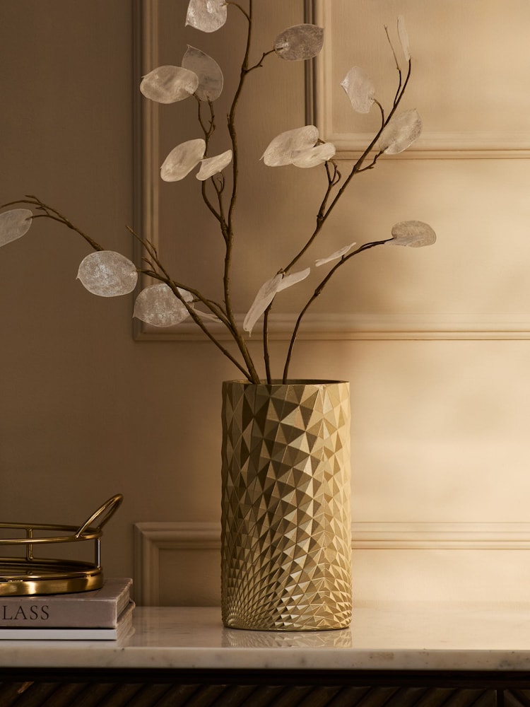 Gold Hex Vase - Image 1 of 4 Gold Hex Vase - Image 1 of 4