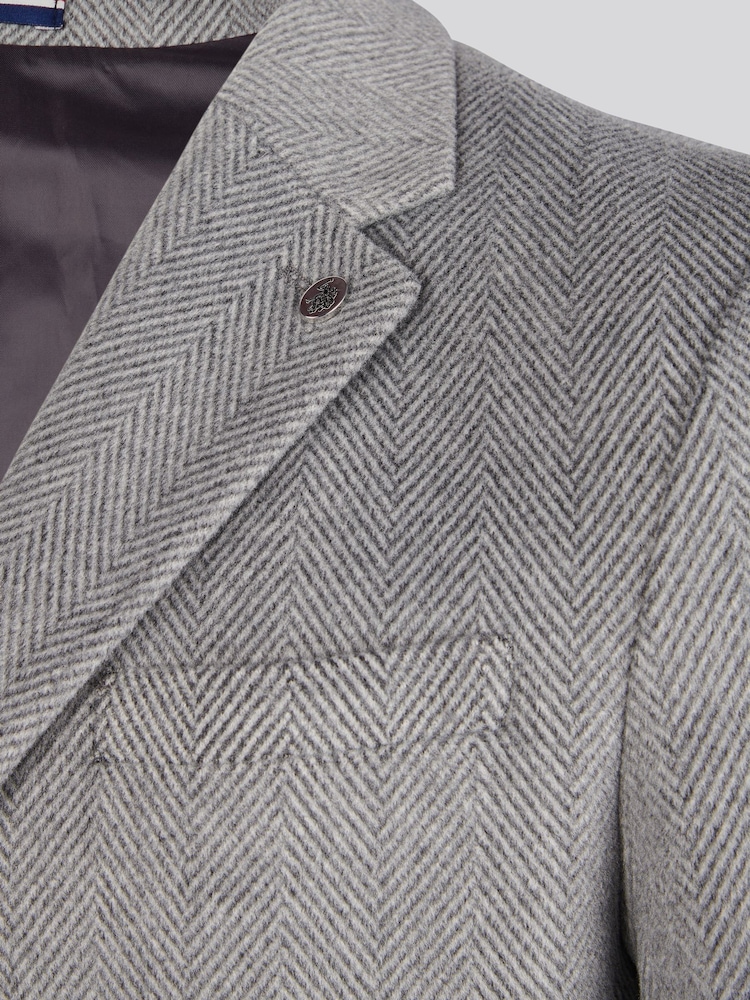 U.S. Polo Assn Grey U.S. Polo Assn. Mens Herringbone  Coat - Image 12 of 12