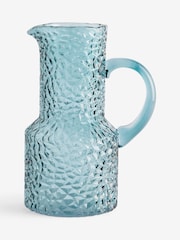 Blue Textured Glass Jug Vase - Image 2 of 5