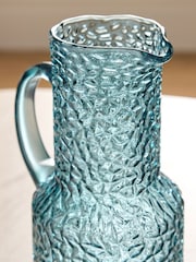 Blue Textured Glass Jug Vase - Image 5 of 5