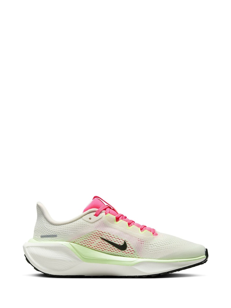 Nike Off White Pink Youth Air Zoom Pegasus 41 Running Trainers - Image 1 of 11