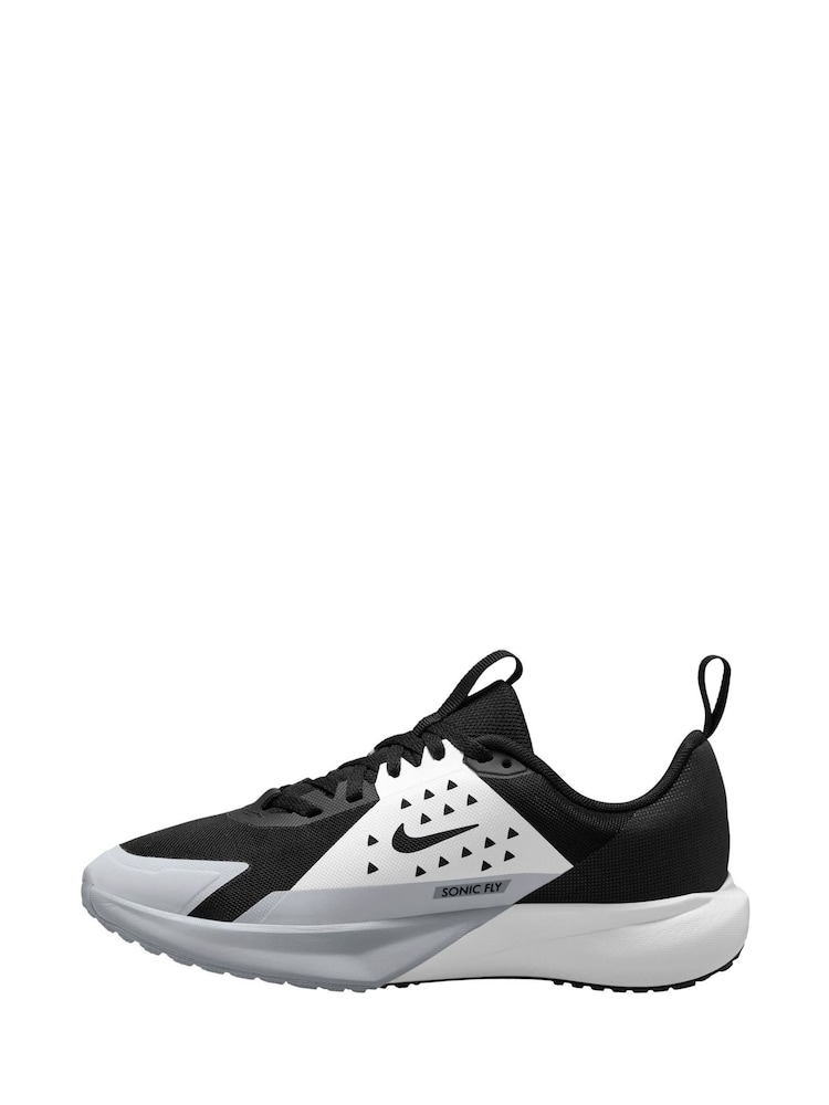 Черный/белый/серый - Nike Youth Sonic Fly Running Trainers - Image 2 of 4