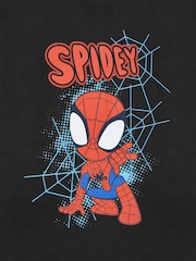 أسود - تيشيرت بترخيص من Spidey And His Amazing Friends للأولاد مصنوع من خامة %100 قطن من Shipping Harbour - صورة 6 من 6