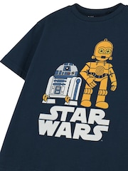 تيشرت بطبعة Star Wars R2-D2 and C-3PO مرخصة للأولاد مصنوع من خامة %100 قطن من Vanilla Underground - صورة 3 من 6