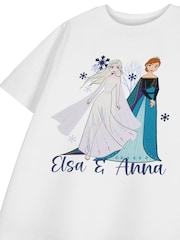 أبيض - تيشِرت بطبعة شخصية Frozen المُرخصة من Disney للبنات مصنوع من خامة %100 قطن من Vanilla Underground - صورة 3 من 6