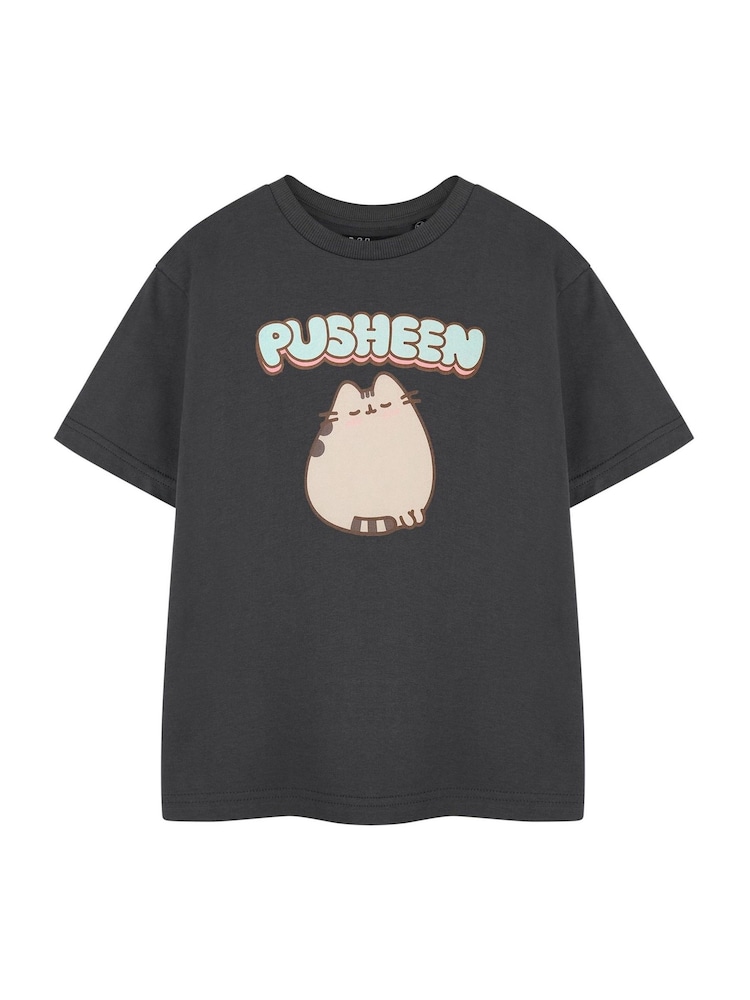 Vanilla Underground Grey Pusheen Girls Licensed T-Shirt - Image 1 of 6
