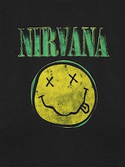 أسود - تيشرت من القطن 100% بطبعة Nirvana مرخّصة من Vanilla Underground Kid - صورة 6 من 6