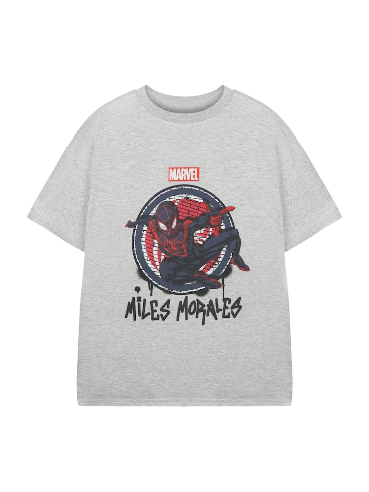 Vanilla Underground Light Grey Boys Marvel Spiderman Licensed 100% Cotton T-Shirt - Image 1 of 6