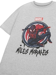 Vanilla Underground Light Grey Boys Marvel Spiderman Licensed 100% Cotton T-Shirt - Image 3 of 6