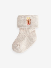 Red Green White Roll Top Embroidered Christmas Socks 5 Pack (0mths-2yrs) - Image 6 of 8