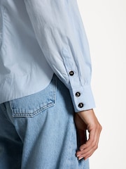GANNI Grey Poplin Frill Collar Shirt - Image 6 of 8