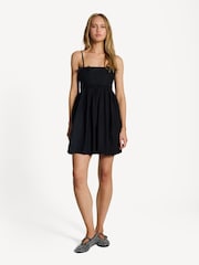 Ganni Black Poplin Star Mini Dress - Image 1 of 7