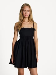 Ganni Black Poplin Star Mini Dress - Image 5 of 7