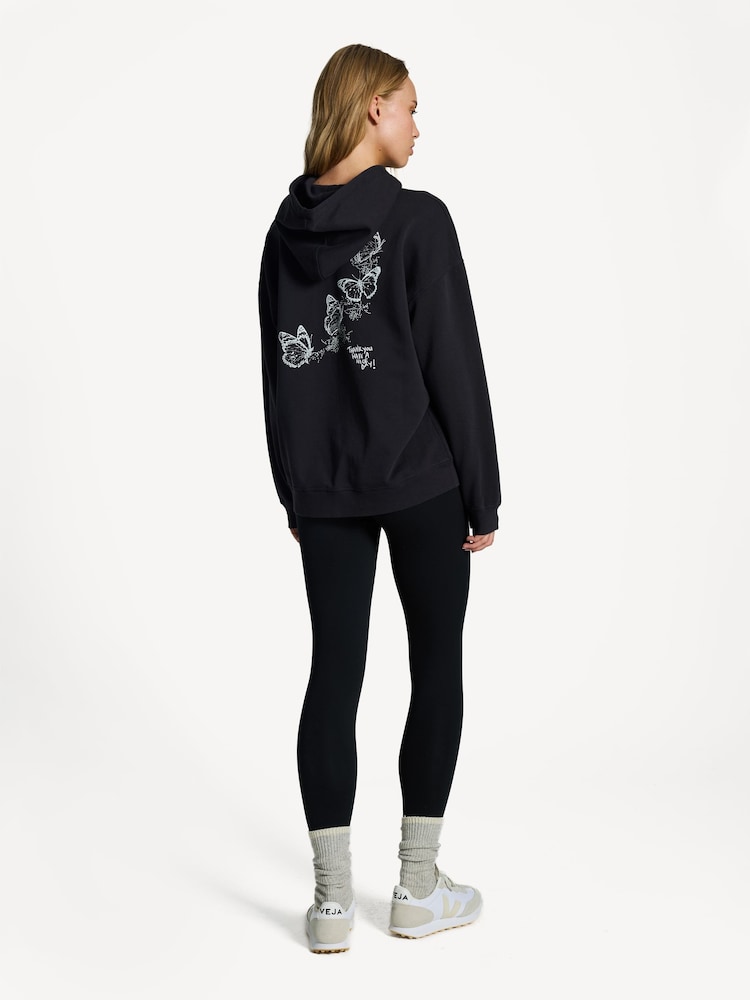 GANNI Black Oversized Isoli Heart Hoodie - Image 2 of 6
