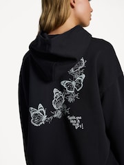 GANNI Black Oversized Isoli Heart Hoodie - Image 6 of 6