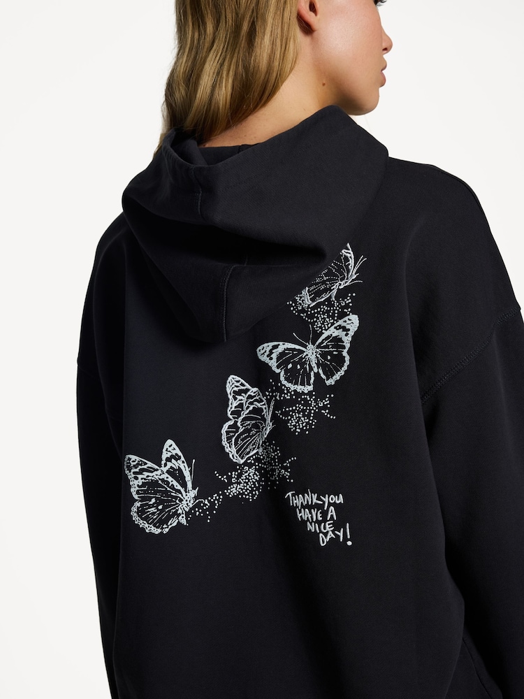 GANNI Black Oversized Isoli Heart Hoodie - Image 6 of 6