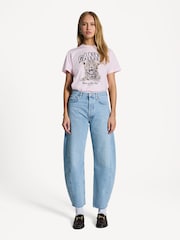 Ganni Pink Leopard Graphic Relaxed T-Shirt - Image 3 of 4