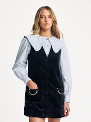 GANNI Black Stretch Corduroy Mini Dress - Image 5 of 6