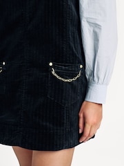GANNI Black Stretch Corduroy Mini Dress - Image 6 of 6