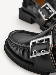 GANNI Black Feminine Buckle Naplack Loafers - Image 4 of 5