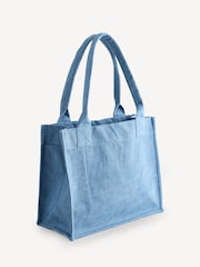 GANNI Blue Large Easy Shopper Denim Bag - Image 3 of 7