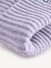 GANNI Purple Structured RIb Beanie - Image 4 of 4