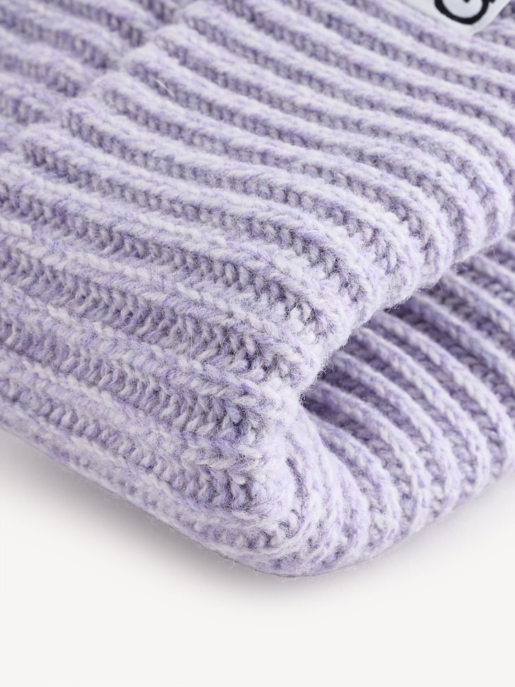 GANNI Purple Structured RIb Beanie - Image 4 of 4
