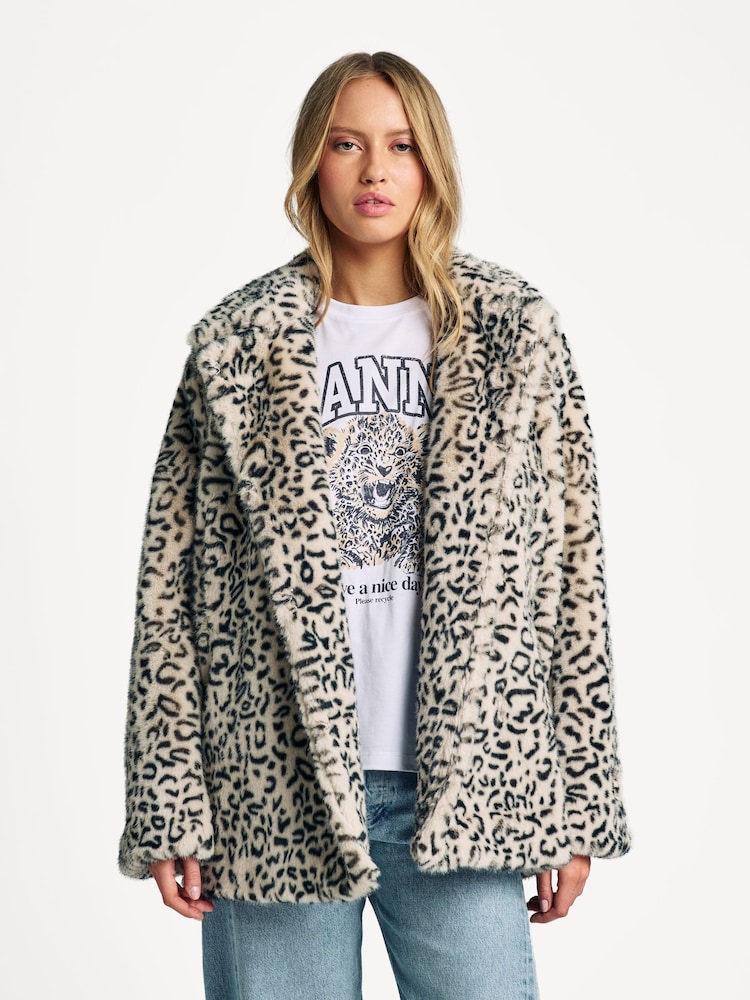 GANNI Brown Faux Fur Jacket - Image 1 of 6 GANNI Brown Faux Fur Jacket - Image 1 of 6
