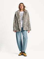 GANNI Brown Faux Fur Jacket - Image 3 of 6
