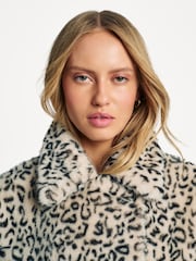 GANNI Brown Faux Fur Jacket - Image 4 of 6