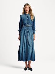 Ganni Blue Light Denim Maxi Dress - Image 1 of 6