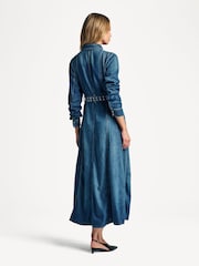 Ganni Blue Light Denim Maxi Dress - Image 2 of 6