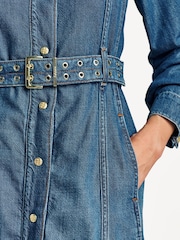 Ganni Blue Light Denim Maxi Dress - Image 5 of 6