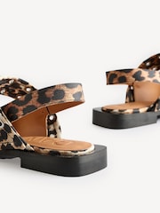 GANNI Brown Feminine Buckle Print Ballerinas - Image 5 of 5