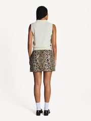 Ganni Cream Graphic Wool Mix Collar Vest - Image 2 of 6