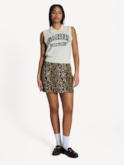 Ganni Cream Graphic Wool Mix Collar Vest - Image 4 of 6
