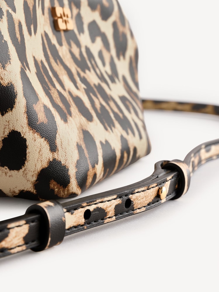 Ganni Brown Mini Mini Bou Print Bag - Image 8 of 8