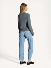 GANNI Grey Graphic Wool Mix Bunny Crew Neck Jumper - Image 2 of 6